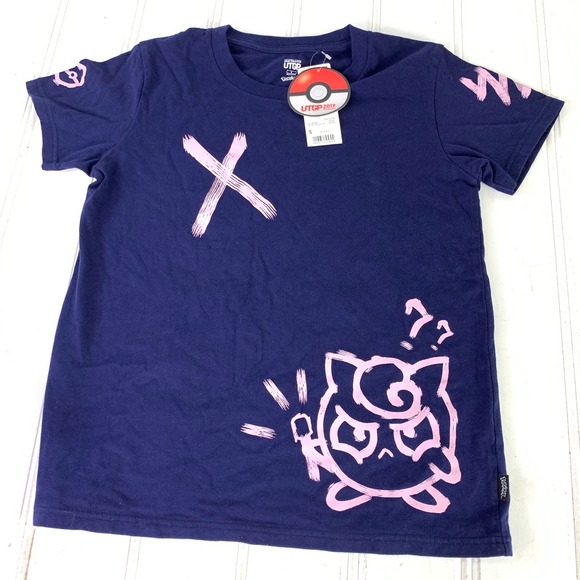 UTGP x Uniqlo S Pokemon Jigglypuff Scribble T Shirt Tee Blue Pink Graphic Soft - Picture 1 of 10